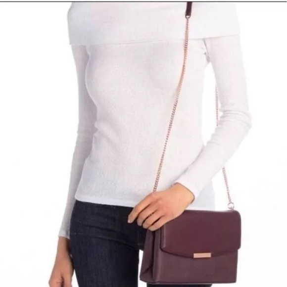 Ted Baer Keellii purple chain shoulder strap faux leather purse Easter Spring - Picture 2 of 14